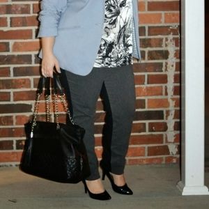 The Limited Exact Stretch gray and black colorblock skinny pants 12S 12P 12